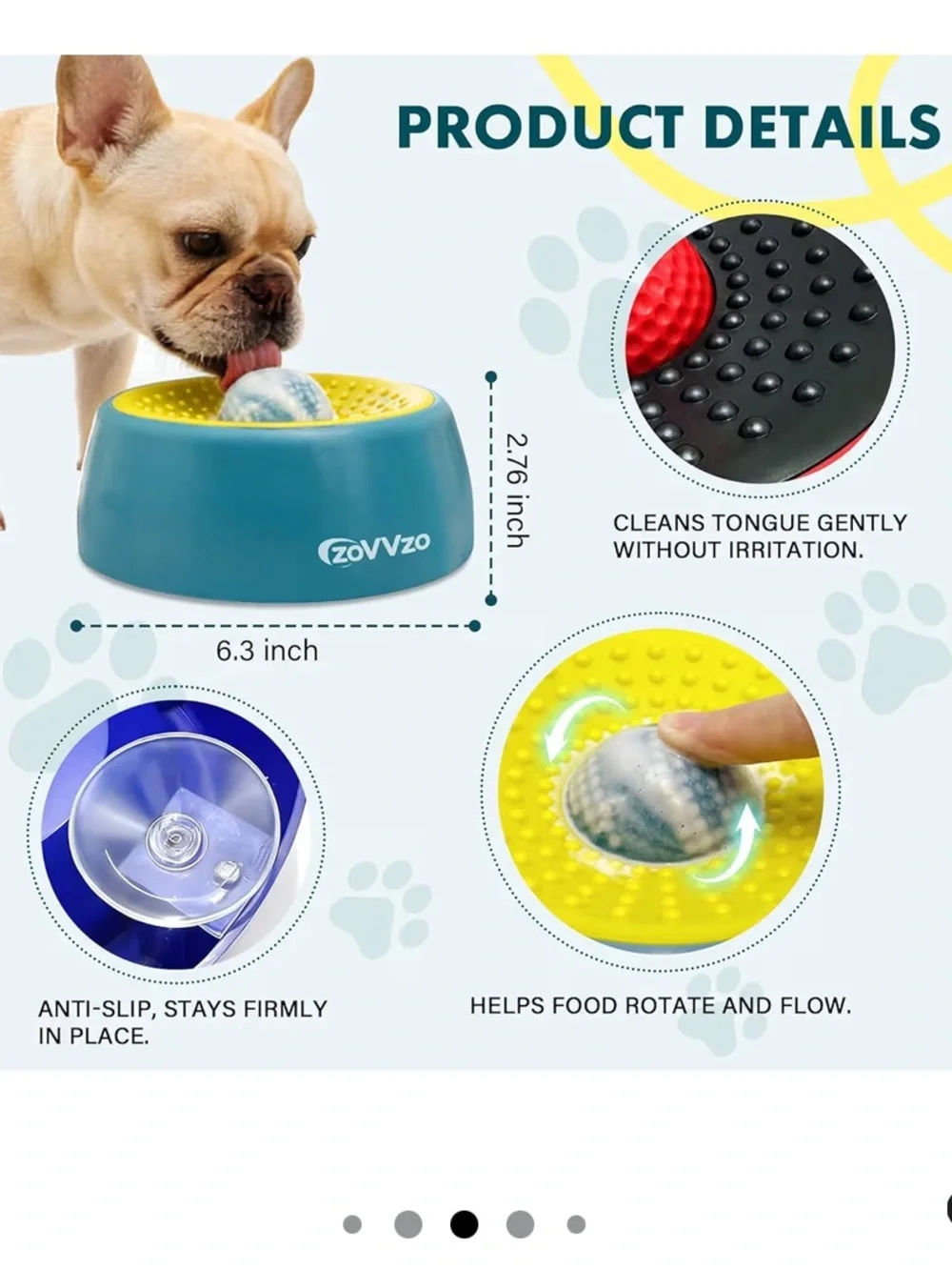 Blue Slow Feeder Dog Lick Bowl - Interactive Licking & Enrichment Toy